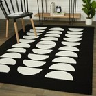 Modern black & White Hand-Tufted 100% Wool Area Rug for Bedroom Office 8x10 Feet