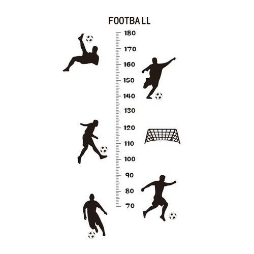 Kids Growth Height Chart Wall Stickers Wall Decor Football Accurate DIY Wall - Picture 4 of 4