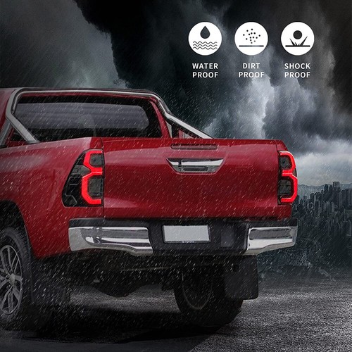 LED Headlights + SMOKED Tail Lights For 2015-2019 Toyota Hilux / Vigo w/ Dynamic - Picture 19 of 24