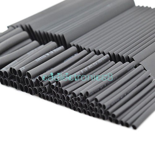127Pcs Black Glue Weatherproof Heat Shrink Sleeving Tubing Tube Assortment Kit - Imagen 1 de 4