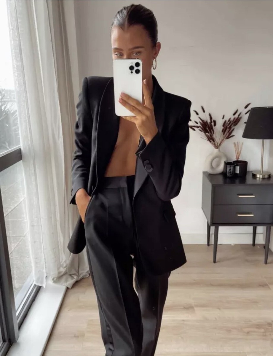 Zara Black Tuxedo Dinner Jacket Blazer XS UK8 G111XS