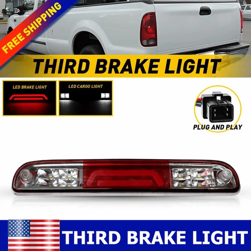 Red For 1999-2016 F250 Ford F350 F450 Super Duty White 3RD LED Brake Light Parts