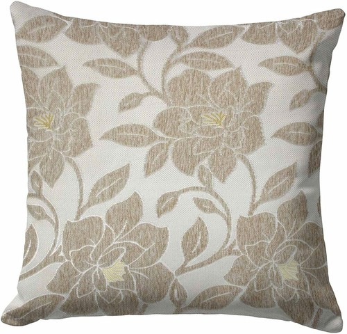 Luxury Chenille Velvet Beige Flowers Cream Reversible Cushion Covers £5.30 Each - Picture 2 of 2