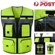 Security Waistcoat Executive Safety Reflective Vests Hi Vis Protective Work Wear