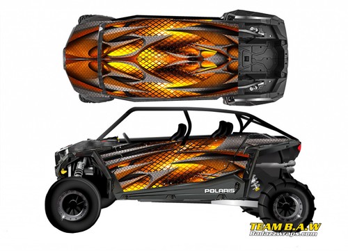 2019+ Polaris RZR 1000 S4 Hades Design Decal Graphic Kit Wraps Deco Sticker - Picture 7 of 9