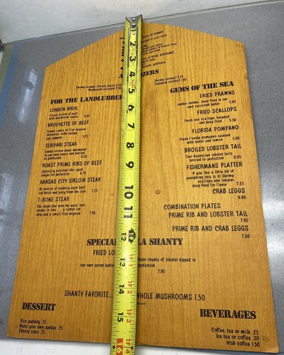 Vintage Old Shanty Restaurant Menu Seafood - Picture 5 of 6