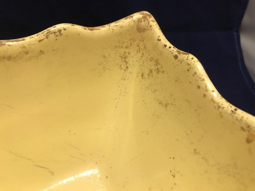 Rumpf Keramik 157 Lt blau gold gesprenkelt rechteckig Fuß Sockel Pflanzschale Schale - Bild 11 von 12