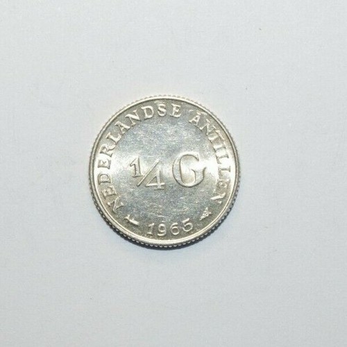 1965, 1/4 Gulden Netherlands Silver Very Low Mint Only 500k Minted Value Coin - Picture 3 of 5