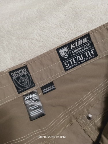 Kuhl Liberator Stealth Pantaloni Convertibili Uomo 36x32 Oliva Cargo Cerniera Esterno - Foto 10 di 16