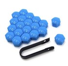 20x 19mm Boulon Écrou de Roue Voiture Cache Bouchon Bleu Blue Caps for Wheels