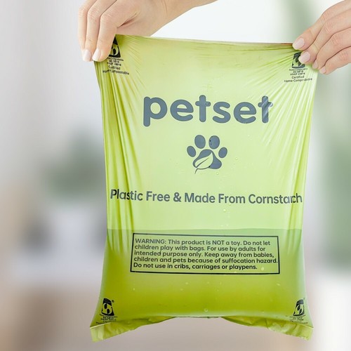 Petset Compostable Dog Poop Eco Friendly Biodegradable Pet Waste Bags 9 pack - Picture 5 of 8