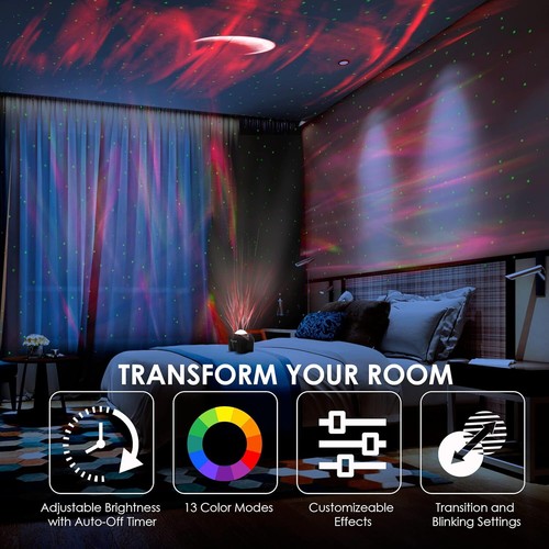 Aurora Star Galaxy Projector night light with Moon,Bluetooth Speaker,best gift - Picture 9 of 31