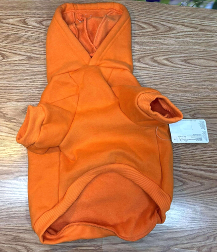 Hundepullover mit Kapuze aus weicher und hochwertiger Plüschbaumwolle, orange, Gr. - Bild 3 von 6