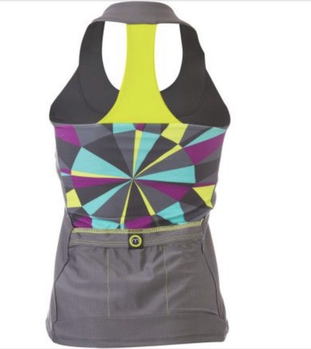 * Neu mit Etikett MOXIE Radfahren Rad Trikot Tank Top Shirt T-Back BH-Einsatz XS Multi Rei - Bild 4 von 5