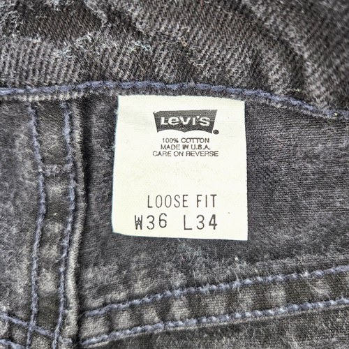 Vintage Levis 545 Orange Tab Loose Fit Baggy Jeans Black Size 36x34 Made In USA - Picture 9 of 10