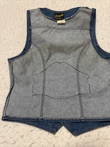 Wrangler Denim Vest Men’s SZ L No-Fault Blue Jean USA Harley Owners Group Patch - Picture 9 of 16
