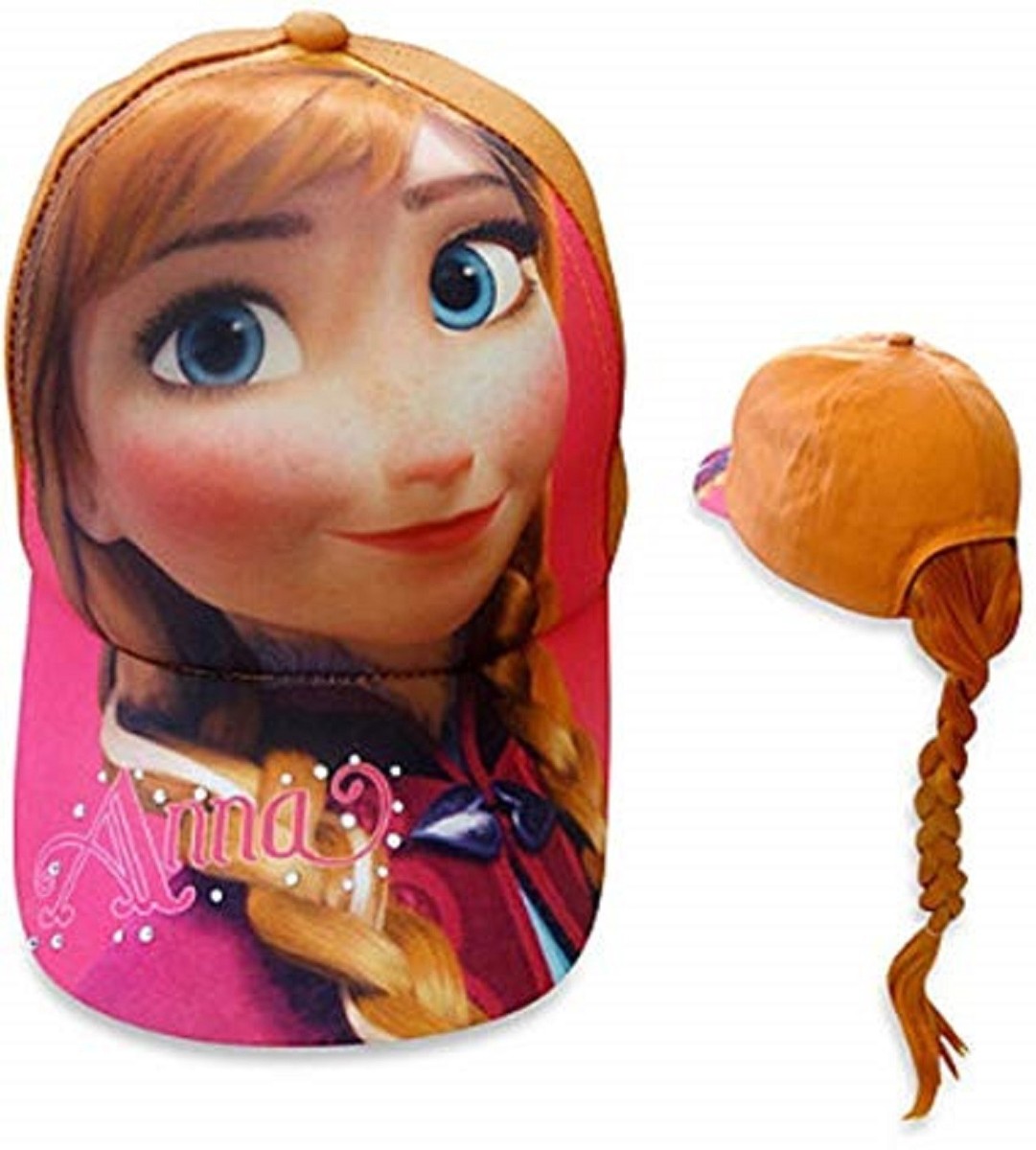 Disney Kids Girls Boys Frozen Anna Adjustable Baseball Cap with  ponytail-New!