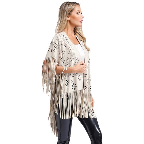 Damen Cape Badeanzug Schal Western Umhang asymmetrisch Clubwear lose Überzieher - Bild 65 von 149