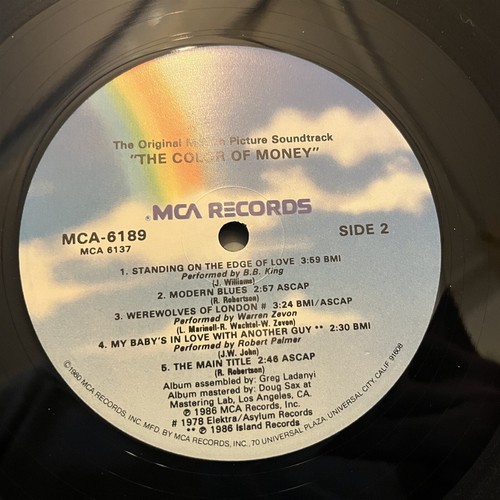 [OST]~EXC LP~The COLOR OF MONEY~Original Soundtrack~Various Artists~[1986~MCA]~ - Picture 5 of 5