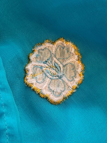 Falda Juliet Dunn London Vintage Azul Forrada Adornada Boho Bordada M/L - Imagen 20 de 21