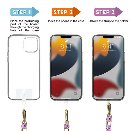 VEZIQ Adjustable Universal Crossbody Patch Phone Lanyard Wrist Strap | Cell - Picture 4 of 6