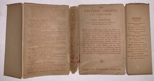 1928, 1st Ed, in DJ, THE ESOTERIC ORDERS AND THEIR WORK, by DION FORTUNE, OCCULT - Picture 3 of 12