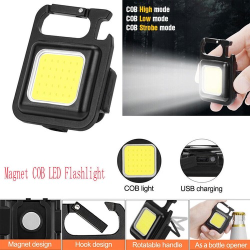 Mini COB Taschenlampe Wiederaufladbare Schlüsselanhänger Licht Magnet LED Lampe - Bild 10 von 12