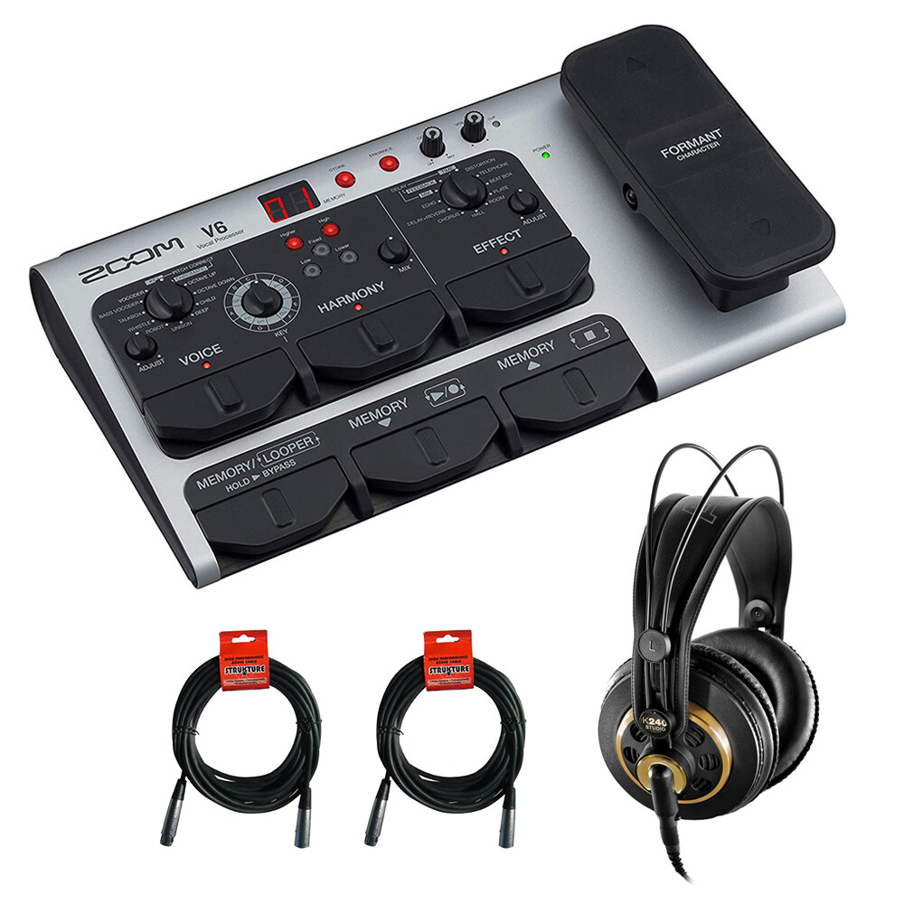 Zoom V6 Vocal Effects Processor w AKG K 240 Headphones & 2x Cable Zoom V6 Vocal Effects Processor w AKG K 240 Headphones & 2x Cable