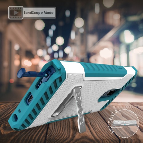 Funda rígida militar híbrida a prueba de golpes con soporte + cubierta de vidrio templado para LG Stylo 5 - Imagen 5 de 34