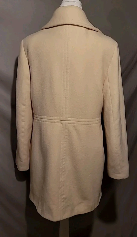 Chaquetón Anne Klein grande marfil mezcla de lana de un solo pecho Foto 4 de 4