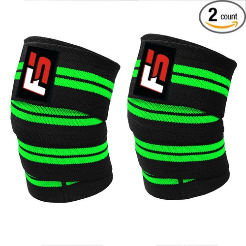 FIGHTSENSE Palestra Sollevamento Pesi Ginocchio Involucri Bendaggio Guardia Coppia Powerlifting - Foto 4 di 12