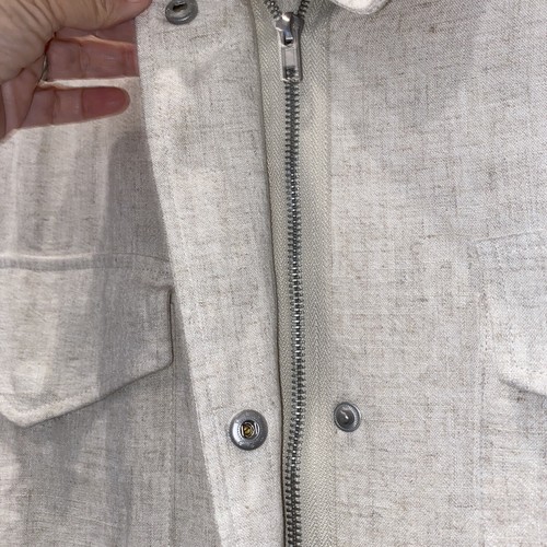 magnolia boutique linen jacket Size L large Tie Waist Full Zip with Snap Closure - Picture 7 of 7