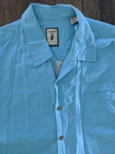 Jamaica Jaxx 100% Silk Relax Hawaiian Pin Up Stitched Camp Collar Shirt Mens XXL - Picture 3 of 12