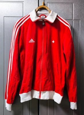 ⭐︎超レア‼︎ アディダス 2008 スペイン トラックジャケット ナイロン ユーロ Adidas Switzerland Euro 2008 Football Soccer Full zip Hoodie