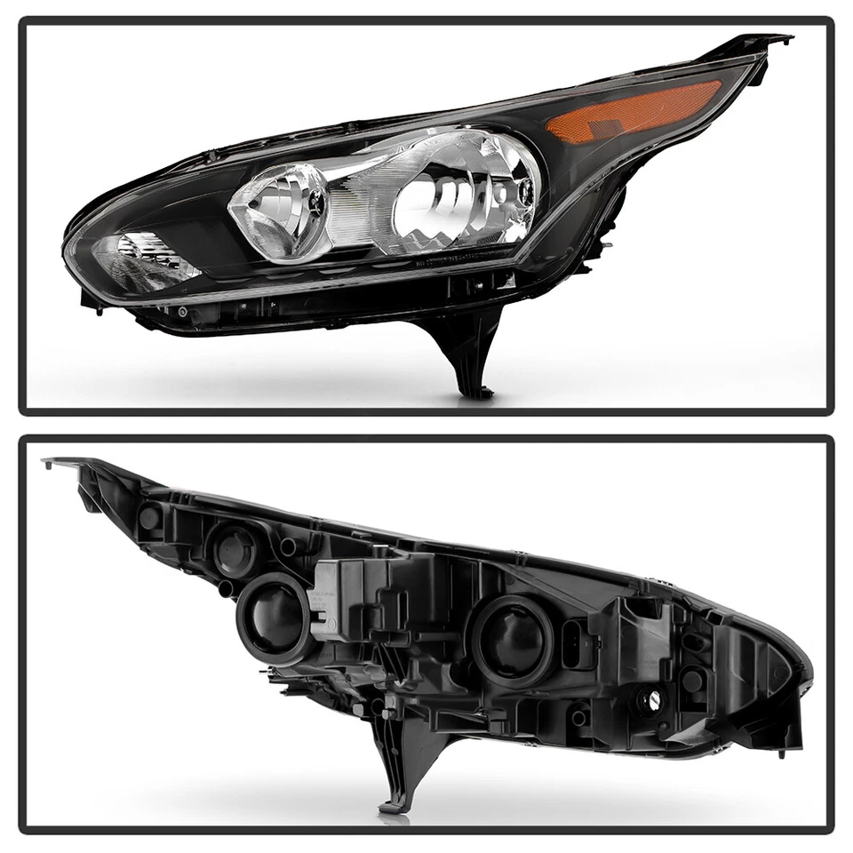 Par de faros delanteros negros izquierda+derecha para Ford Transit Connect 2014-2018 Foto 3 de 4