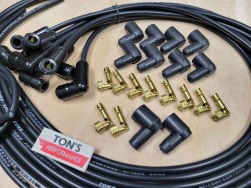 Ton's 90* B Ceramic 8mm Spark Plug Wire Kit High Temperature Silicone v8 Points - Picture 2 of 2