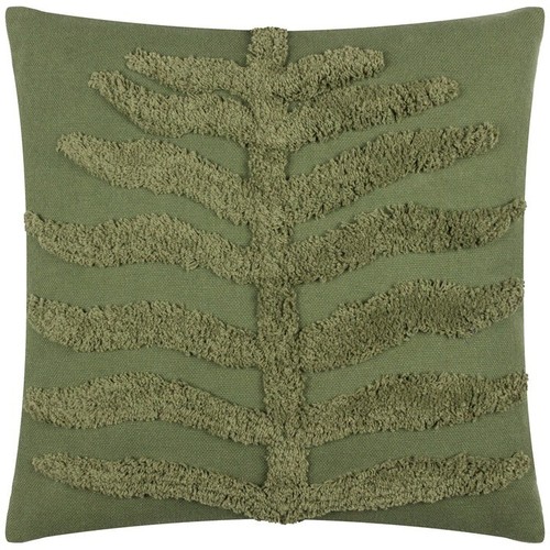 Cotton Tufted Cushion Cover For Sofa, Living Room Or Bed 18x18 inch, Dark Green - 第 4/6 張圖片
