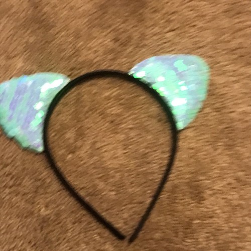 Glitter Sparkle Sequence Cat Ears Headband Halloween Costume Head Band #1 - Bild 2 von 2