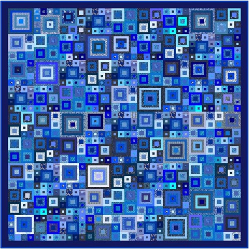 ELECTRIC BLUE - 115" x 115" - Pre-cut Quilt Kit by Quilt-Addicts Large King