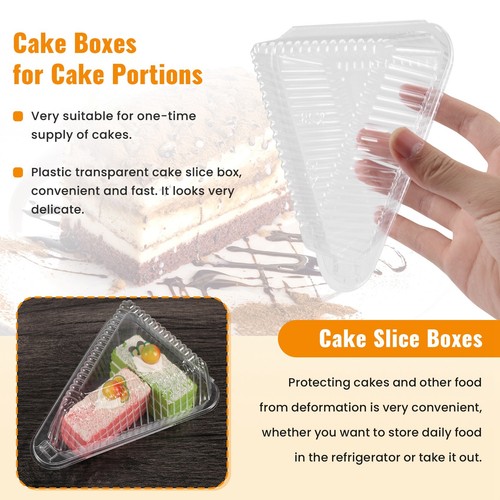 100Pcs Triangle Cheesecake Boxes Slice Cake Box Triangle Pie Holders Cake8295 - Picture 3 of 8