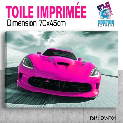 50x90cm - Kit 3 TOILES IMPRIMEE- TABLEAU TOILE MURALE DODGE VIPER SRT-DV-P01V3T2 - Foto 6 di 22