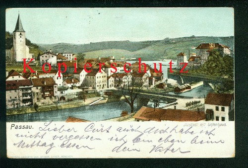 AK Passau, Ilzstadt mit Unterhaus, Niederbayern, gel 1899? nach Mannheim-Waldhof