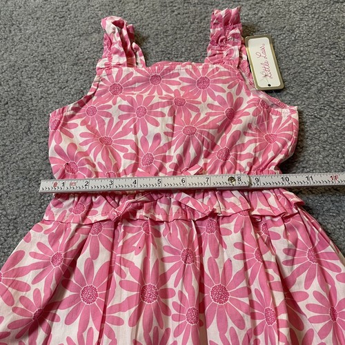 Little Lass Girl’s Dress Sz 4T Pink Floral Cotton Ruffles + FREE Dress - Picture 6 of 18