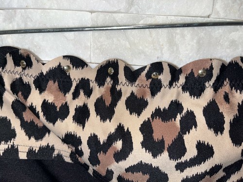 EUC KATE SPADE Dive Right In Scalloped Swim Bikini Hipster Animal Print/Bling L - Bild 5 von 6