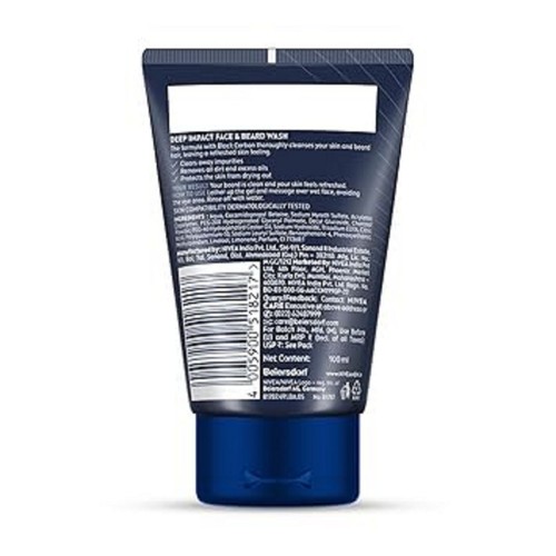 NIVEA MEN Deep Impact Face Wash 100g | With Black Carbon | Intense Clean, - Picture 3 of 3