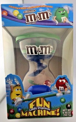 M & M M&M's FUN MACHINE Candy DISPENSER KEY Spinning Orig BOX &Candy Collectable