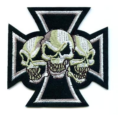 Eisernes Kreuz m Totenkopf"Aufnäher"Patch Feuer/Fantasy/Skull/Biker/Metal/Rocker Eisernes Kreuz m Totenkopf"Aufnäher"Patch Feuer/Fantasy/Skull/Biker/Metal/Rocker