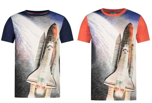 Salt Pepper 33112774 Camiseta Espacio Todo Cohete Space Rocket Azul Rojo - Imagen 1 de 3