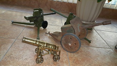 VINTAGE CANNON GUN CANAKKALE BATTLEFIELD WEAPON BRASS BRONZE ART DECO SMALL - Picture 7 of 12