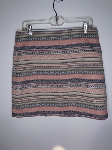 Neu Ann Taylor Loft Rock Gr. 10 gefüttert blau rosa gestreift kurz tailliert - Bild 1 von 4